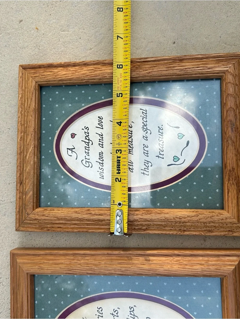 Set of 2 Cottage Core Grandma and Grandpa Framed Poem Set